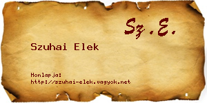 Szuhai Elek névjegykártya